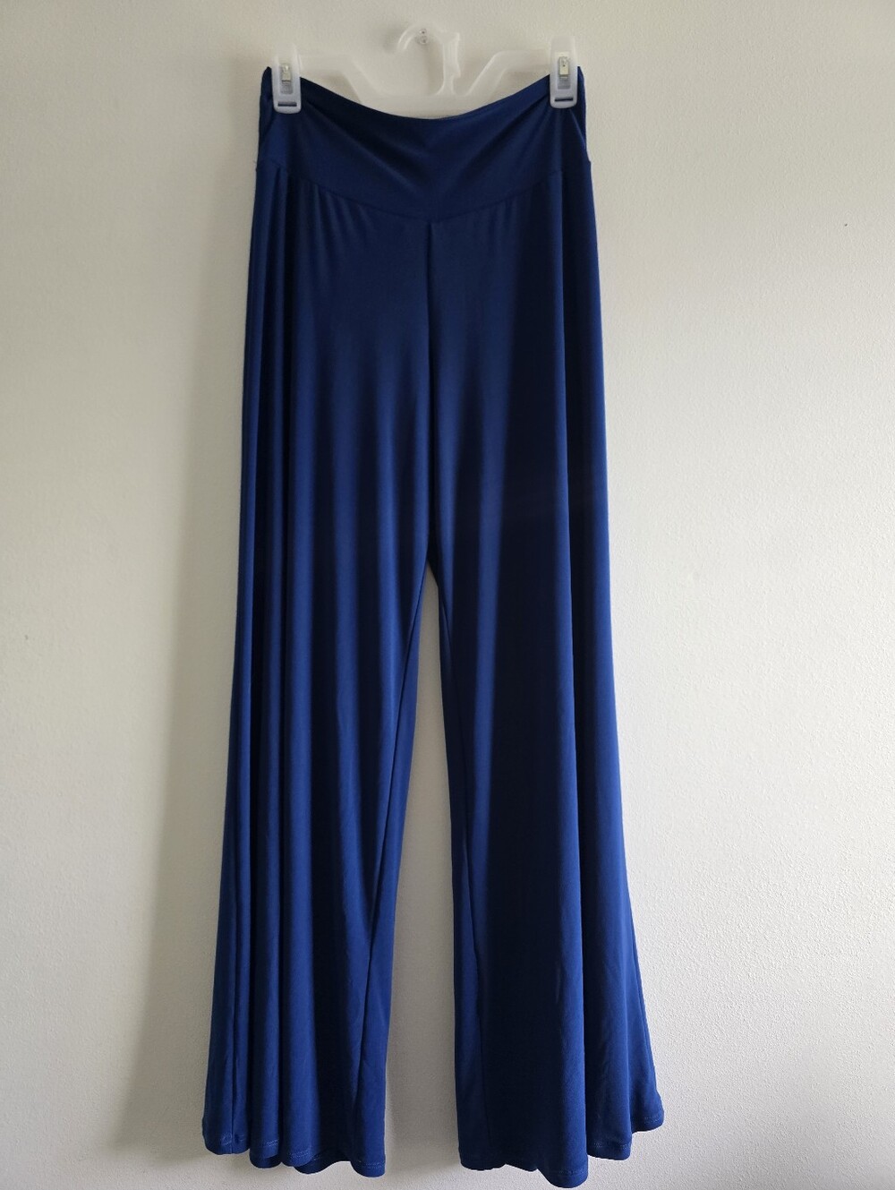 Clara Sun Woo Signature Palazzo Pants Sz L In blue Wide Leg High-Rise Trouser